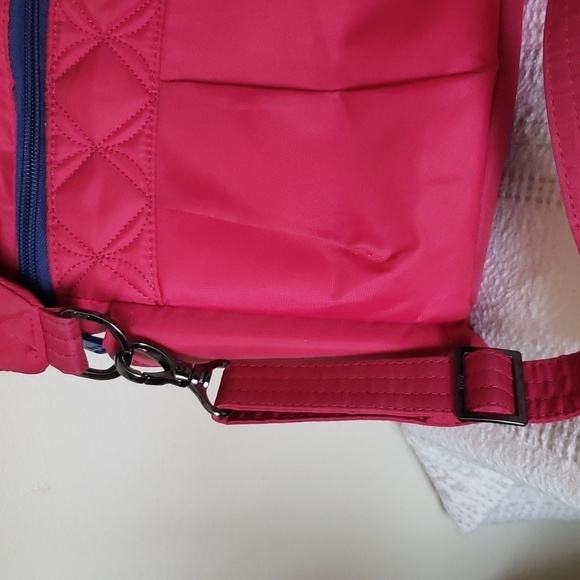Lug 'swing' crossbody bag, hot pink, 3 sectioned pockets. - Picture 3 of 11